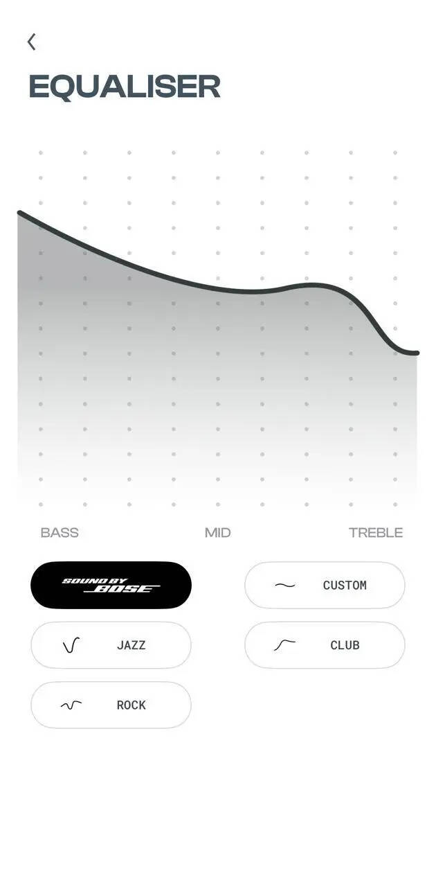 Sound equaliser avialable in Noise Audio app