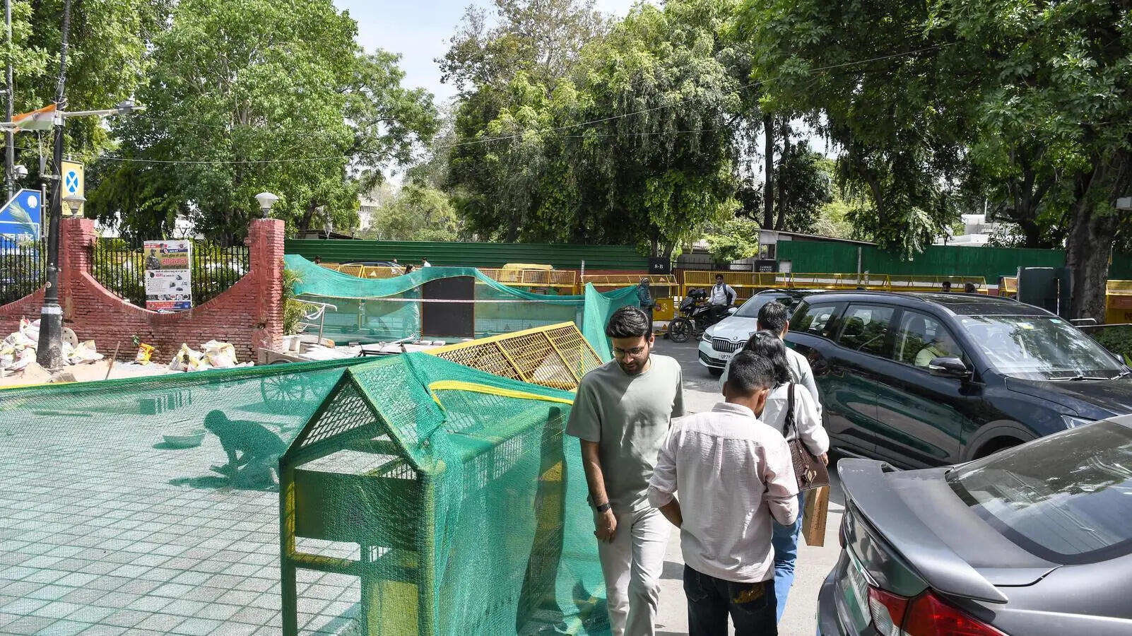 - Under construction entry gate at Khan Market. (To go with Khushi's story) Photo: Anushka Kogta