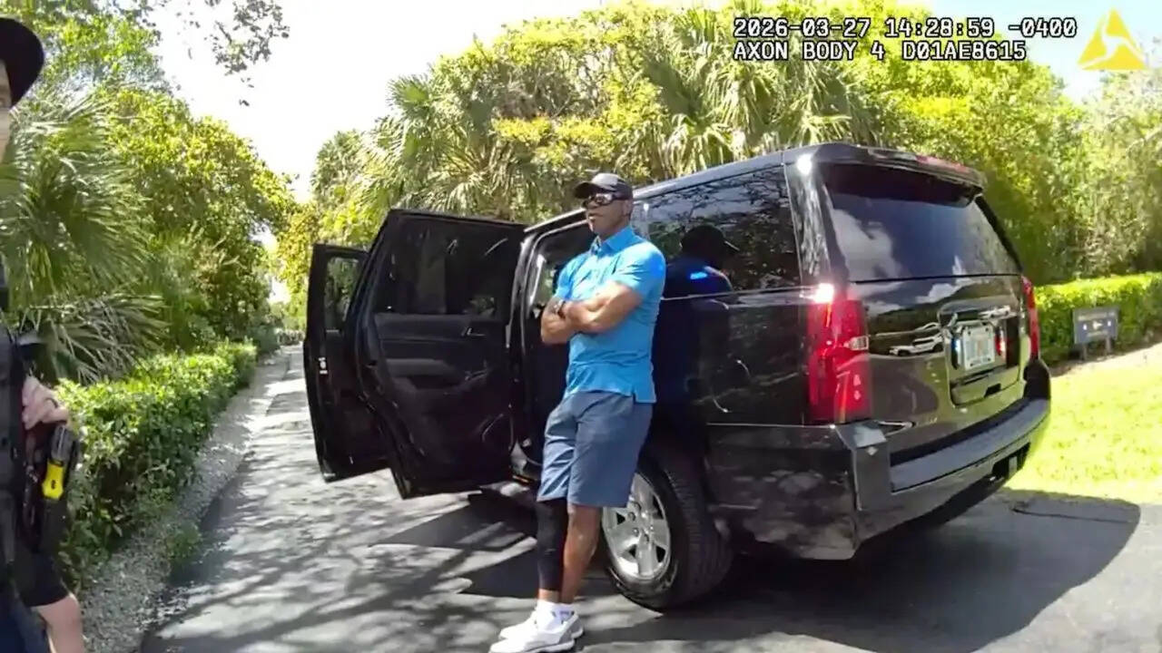 Tiger Woods is pictured following his March crash. (AP Photos) Tiger Woods is pictured following his March crash.