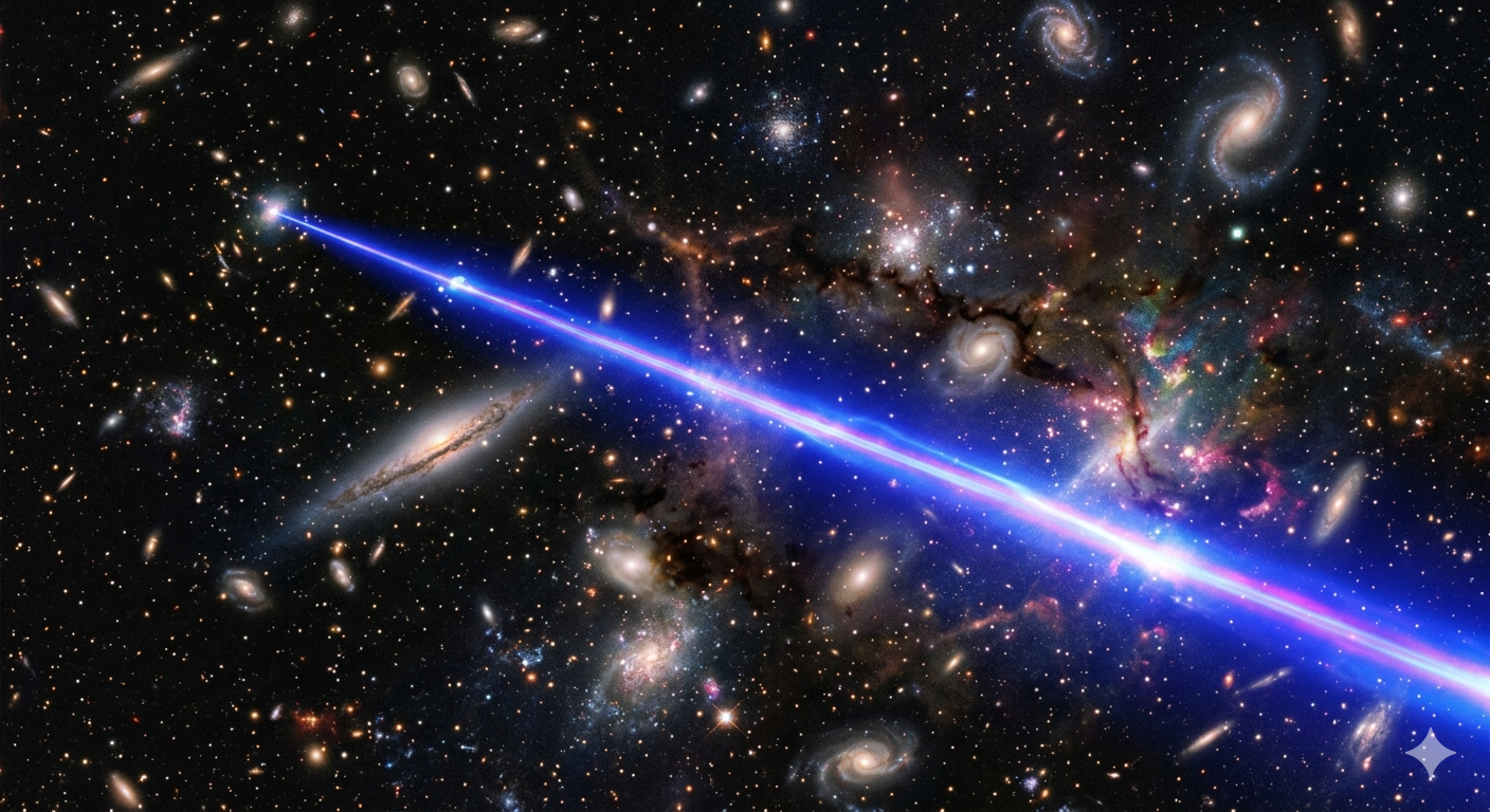 Astronomers detect mega-laser beam signal from 8 billion light-years away