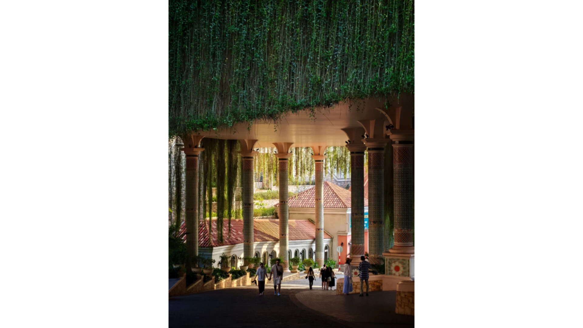 Vine-covered colonnade