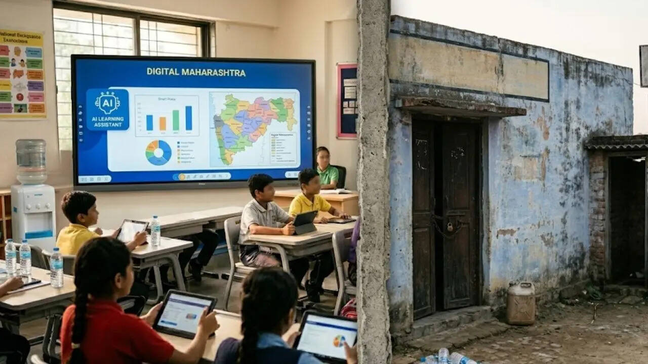 Modern learning vs missing school toilets divide (AI image used for representational purpose only)