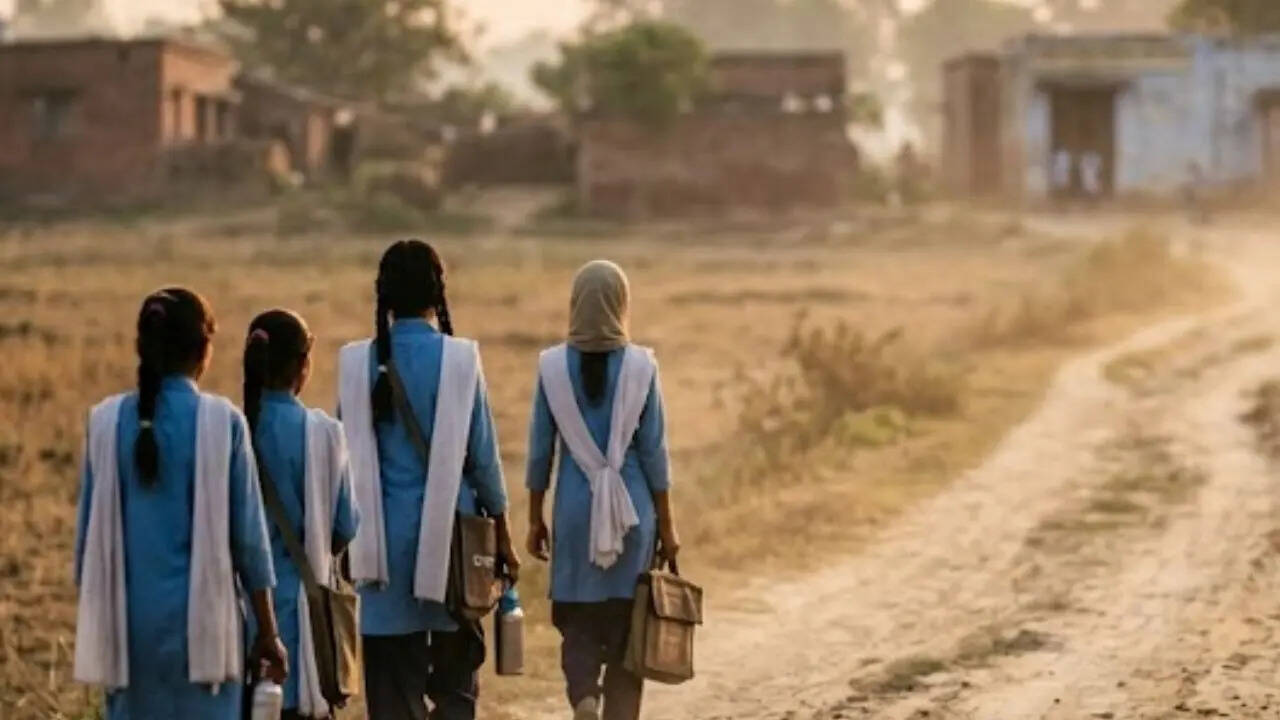​Long walk to school for rural girls (AI image used for representational purpose only)