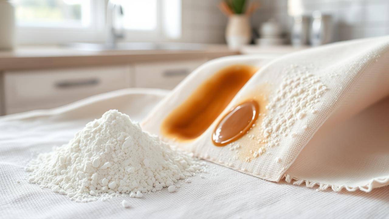 Cornstarch Absorbs Grease Stain