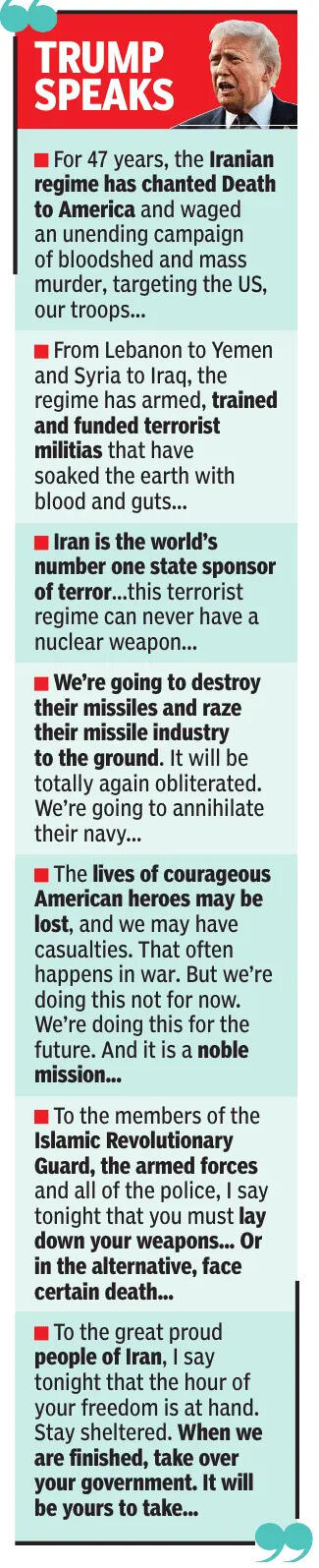 Trump comments on Iran