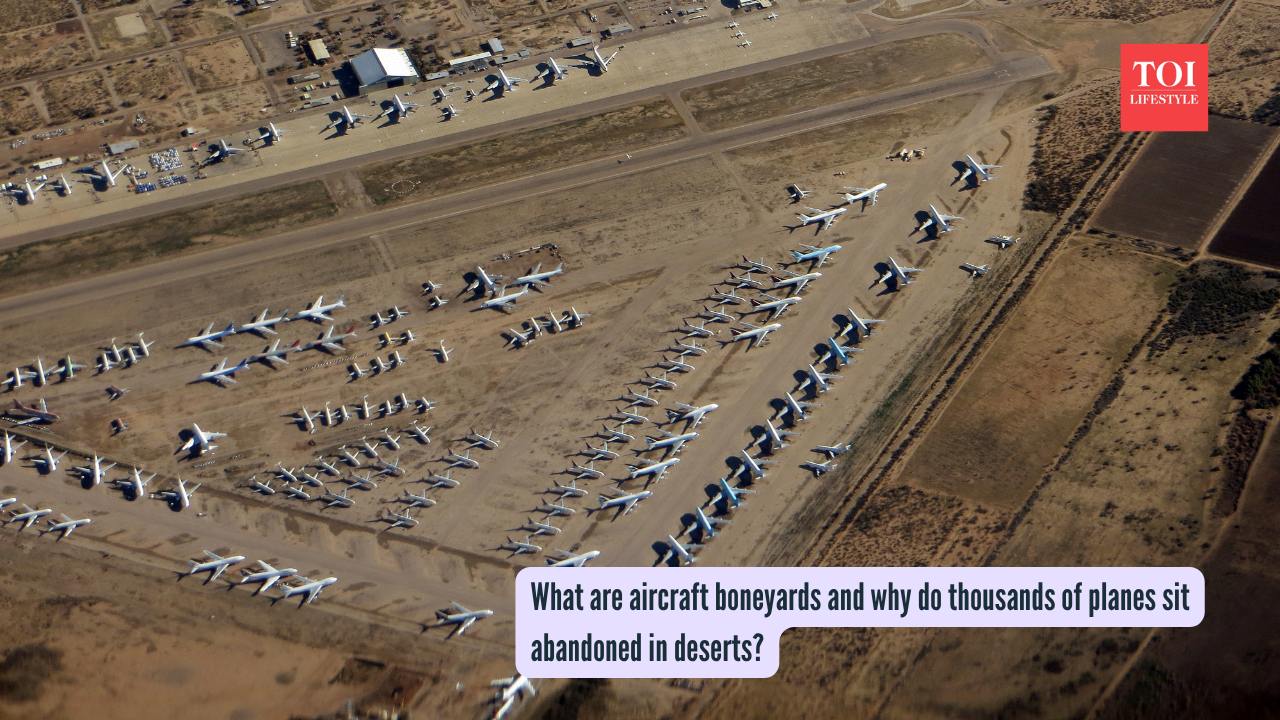 What are aircraft boneyards and why do thousands of planes sit abandoned in deserts