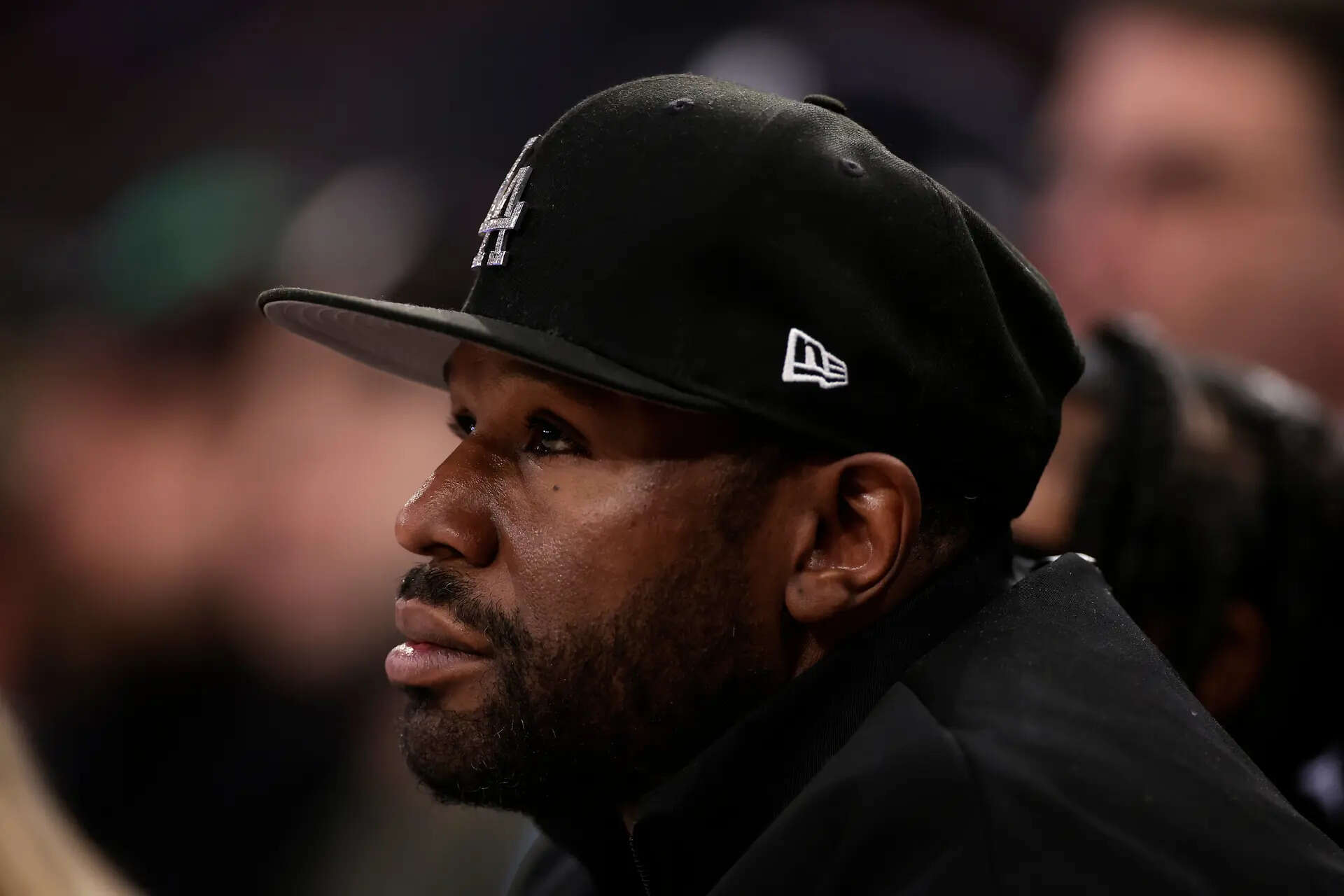 FILE - Boxer Floyd Mayweather Jr. looks on during the first half of an NBA basketball game between the LA Clippers and the New York Knicks, March 26, 2025, in New York. (AP Photo/Adam Hunger, File) Floyd Mayweather and Manny Pacquiao agree to a rematch in September at The Sphere in Las Vegas