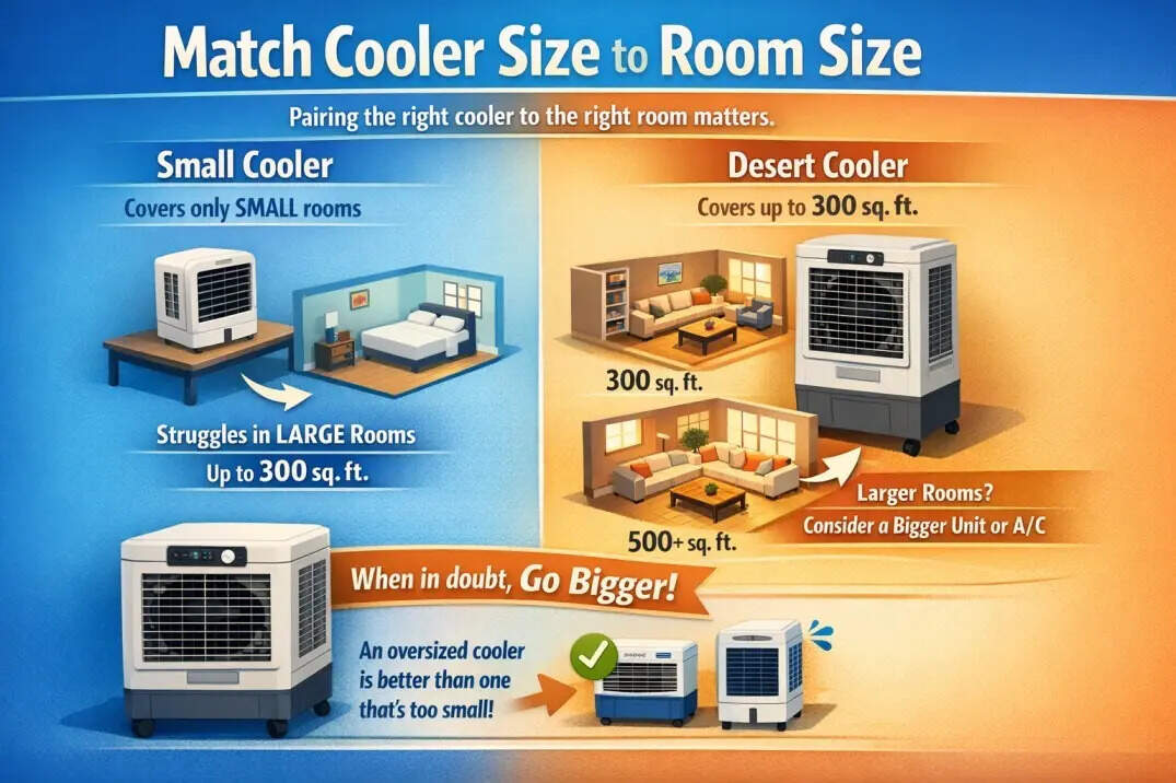 Remember to match cooler capacity to room size