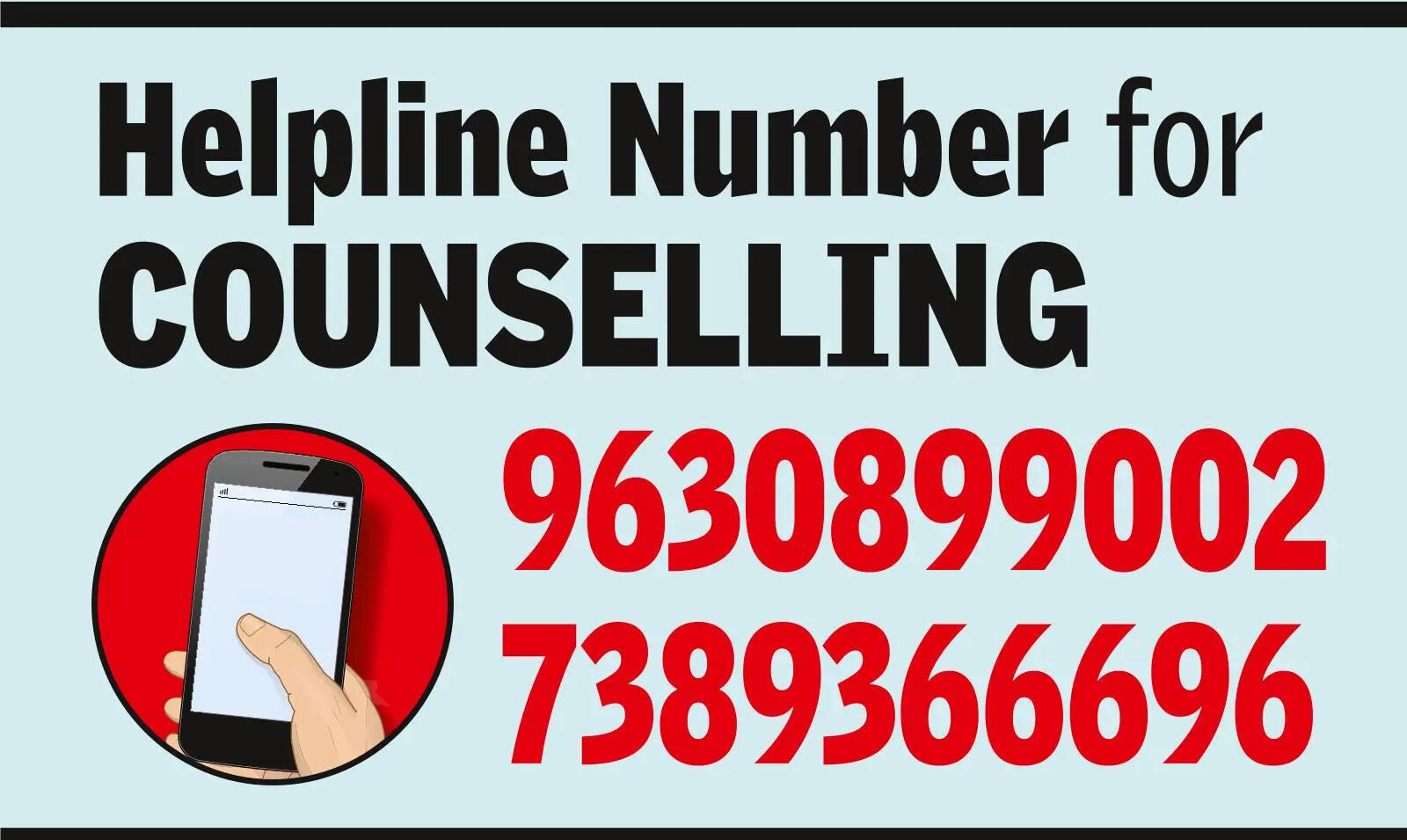 Helpline number for councelling