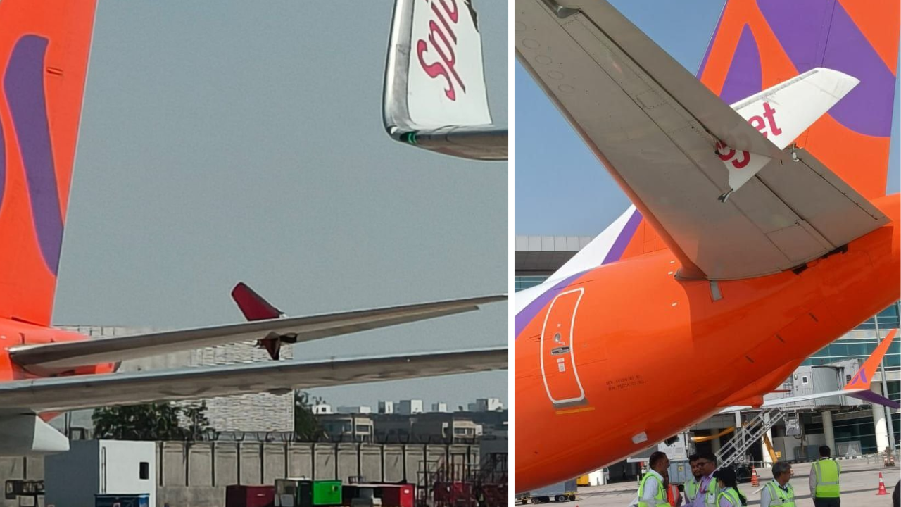 Delhi airport mishap: Taxiing SpiceJet aircraft collides with stationary Akasa plane at IGI