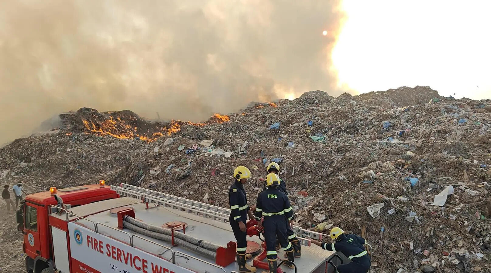 Around 10 fire tenders were deployed, but it was yet to be doused completely till late Wednesday night FIRE_BANDHWARI-3.jpg