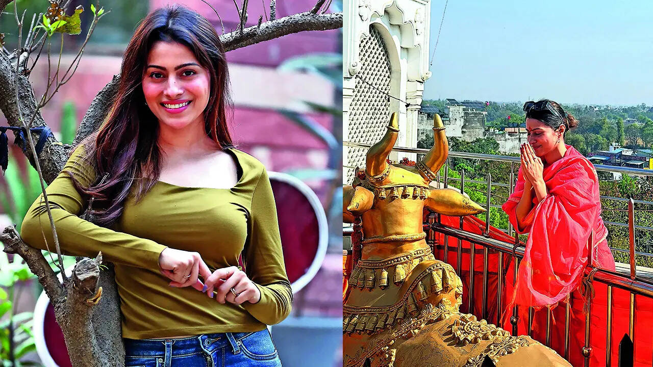 A moment of quiet devotion — Aparna, with folded hands and closed eyes, seeks blessings at the sacred 51 Shakti Peeth Temple on Sitapur Road in Lucknow