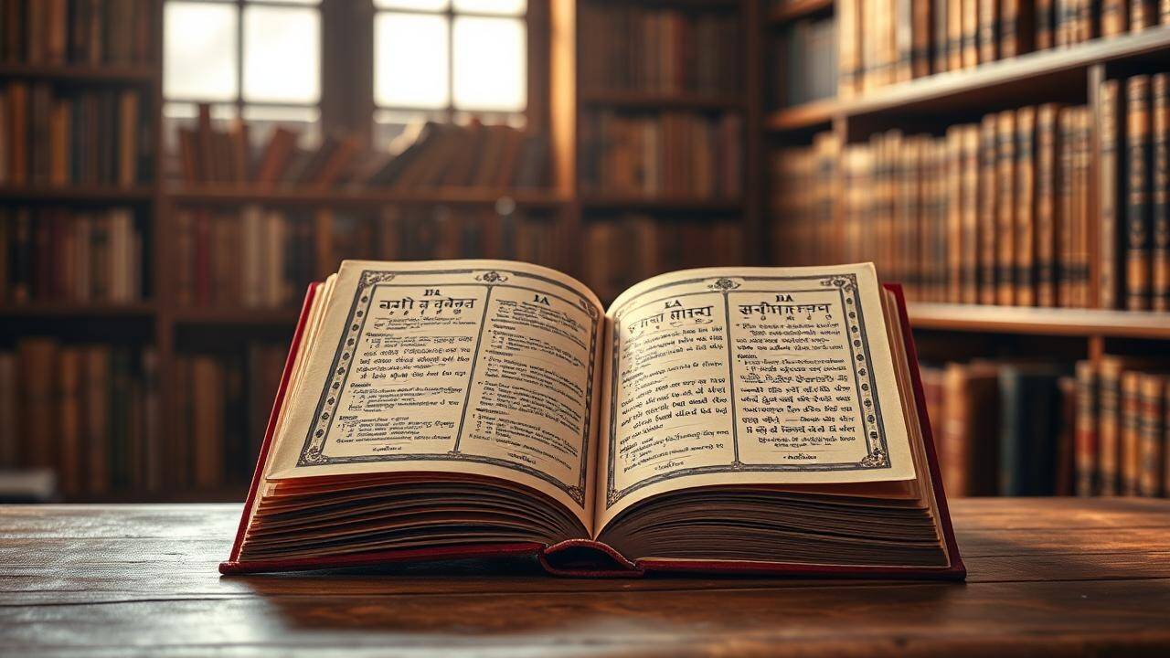 Lal Kitab Open on Wooden Table