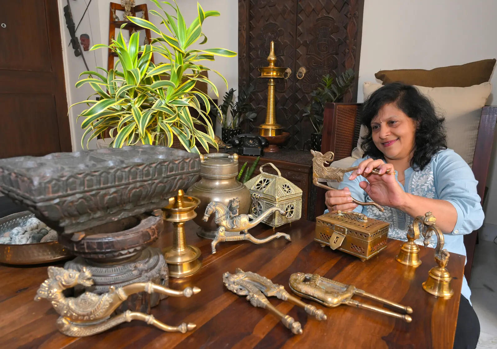 Jyoti Iyer shows off her vintage supari cutter  collection
