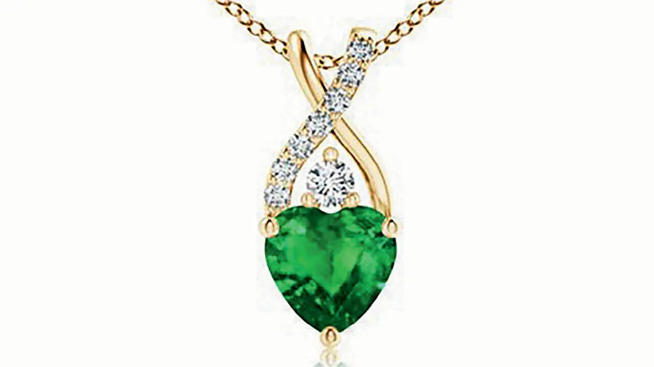 According to jewellers, stones like sapphires, emeralds, and rubies are no longer just accents – they are becoming central to the piece of jewellery, whether it’s (above) a chic ring, or (below) a trendy, everyday-wear pendant