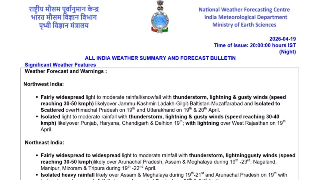 IMD weather forecast