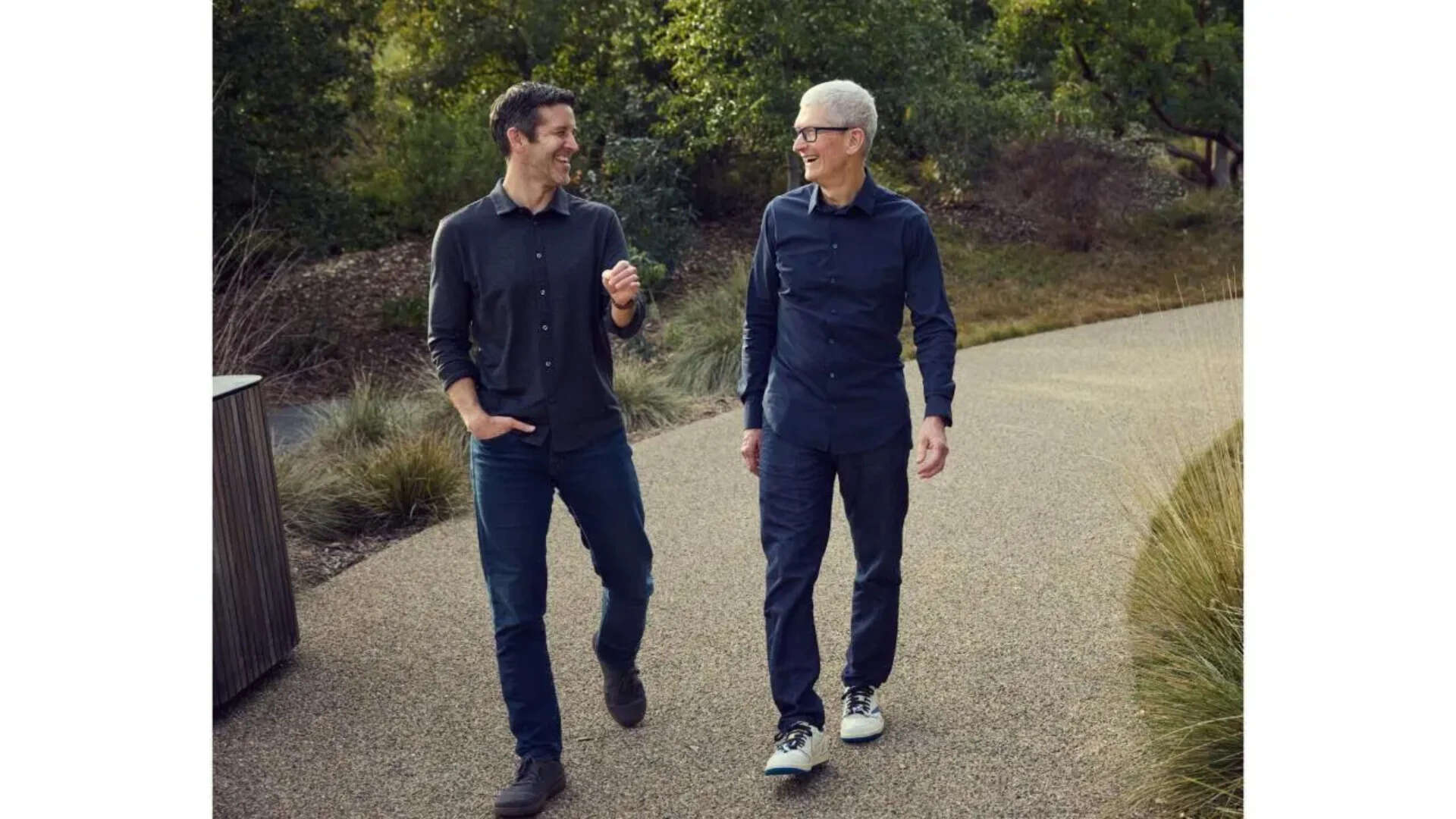 Tim Cook and John Ternus at Apple Park