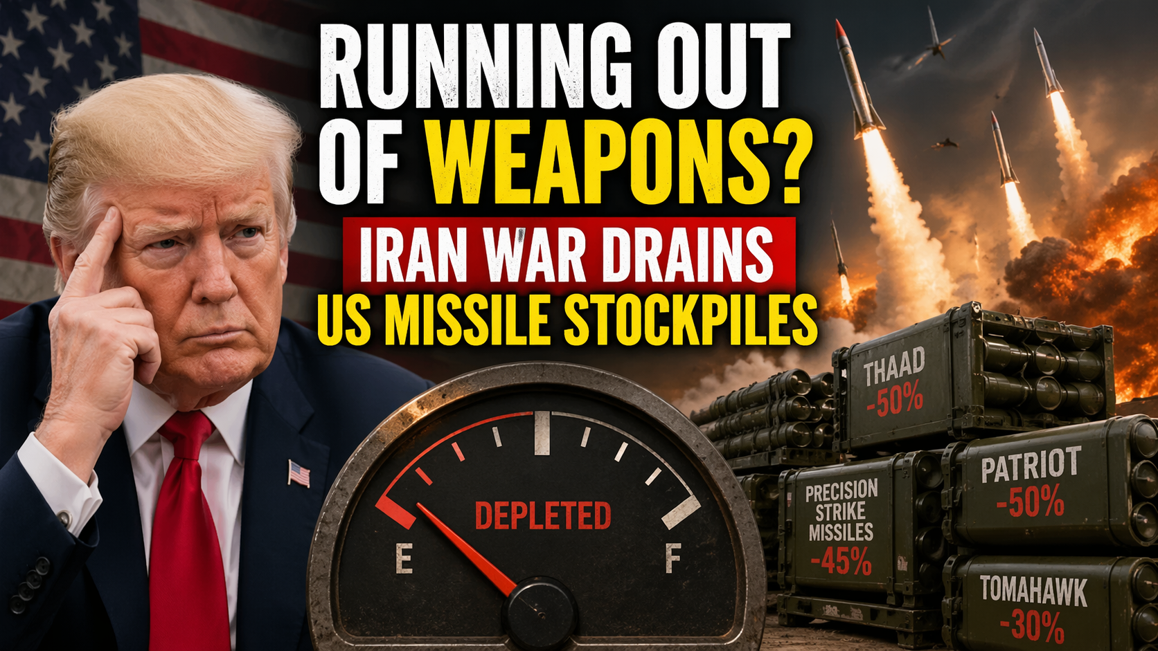 US running out of weapons? Report claims missile stockpiles depleted by Iran war