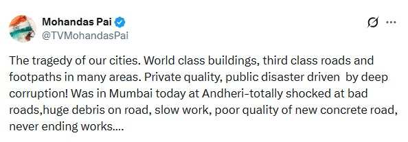 Screengrab: X/@TVMohandasPai