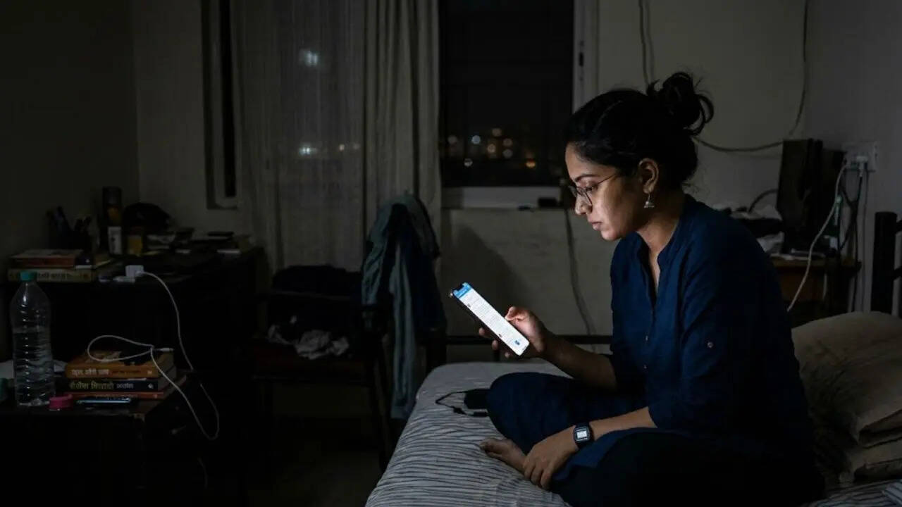 Late-night scrolling quietly eats into daily rest time (AI image used for representational purpose only)