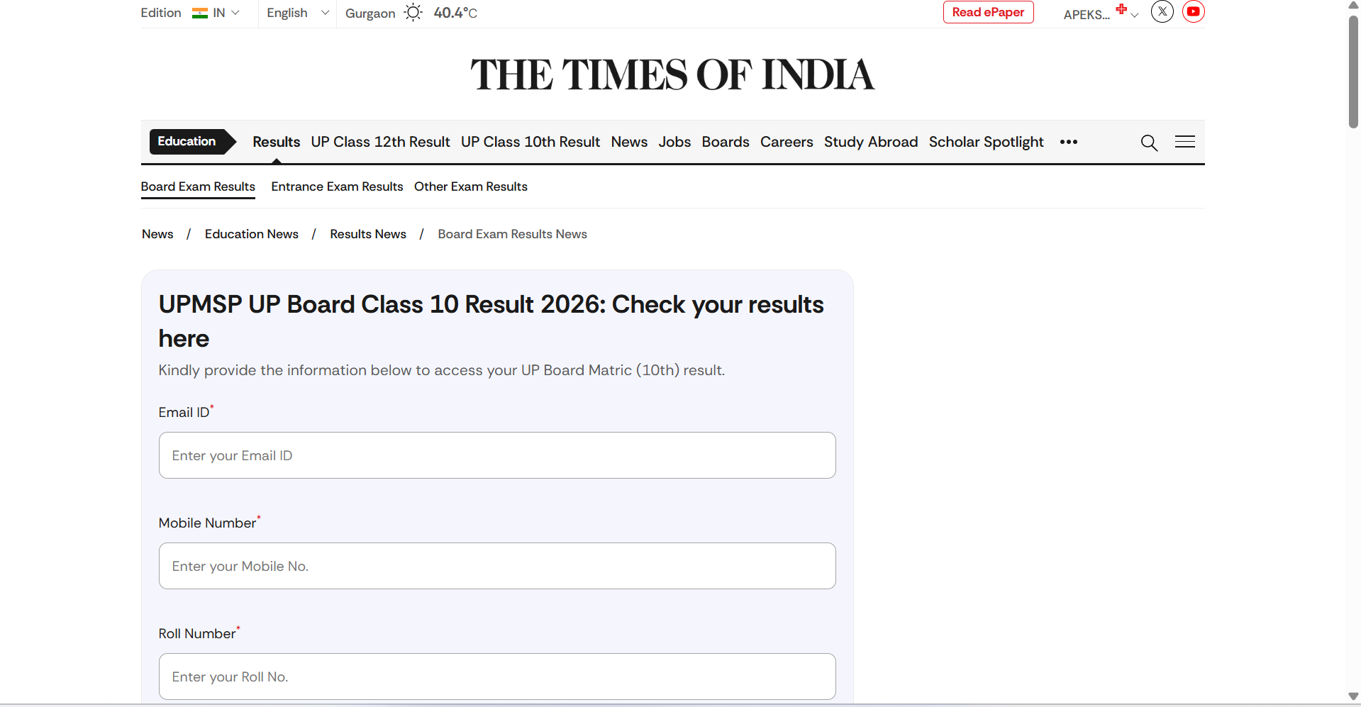 UP Board result 2026 released: Official UPMSP website crashes; direct link to check Class 10, 12 scores on TOI portal