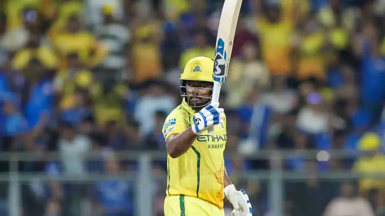 IPL Live: Sanju Samson hits century as CSK post 207/6 vs MI