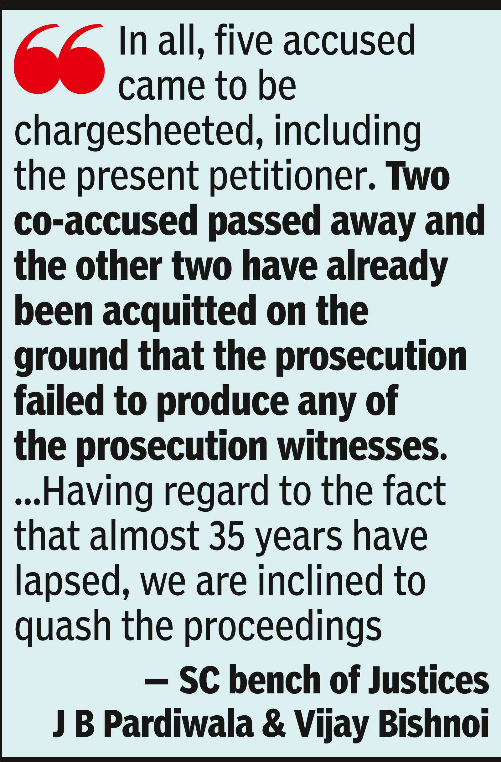 Not one witness in 35 yrs, SC stays trial against cop