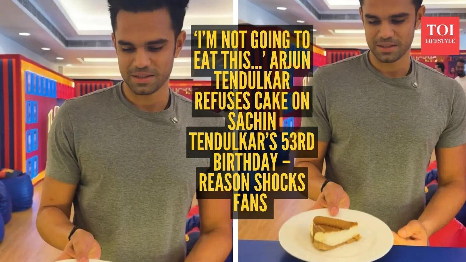 ‘I’m not going to eat this…’ Arjun Tendulkar refuses cake on Sachin Tendulkar’s birthday