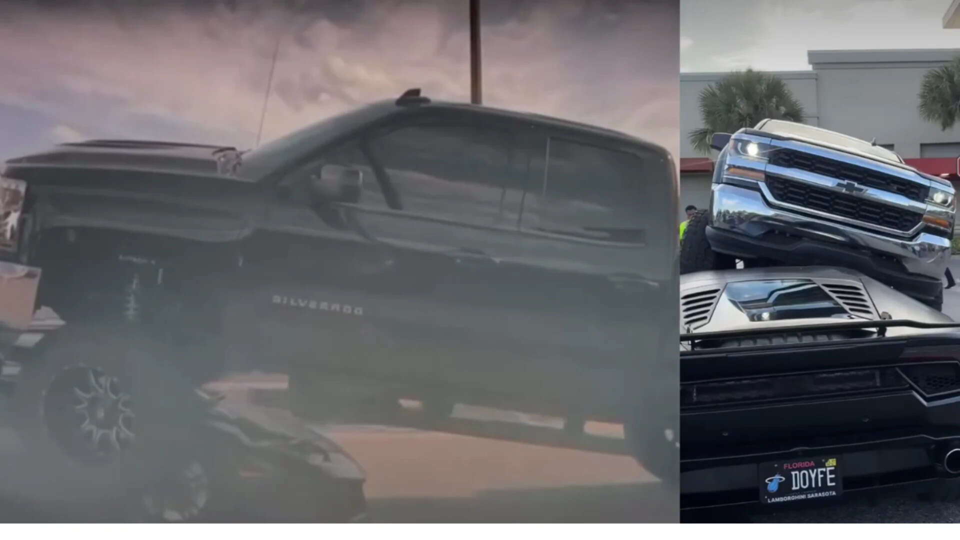 Florida woman drives pickup truck over Lamborghini in parking lot in viral video