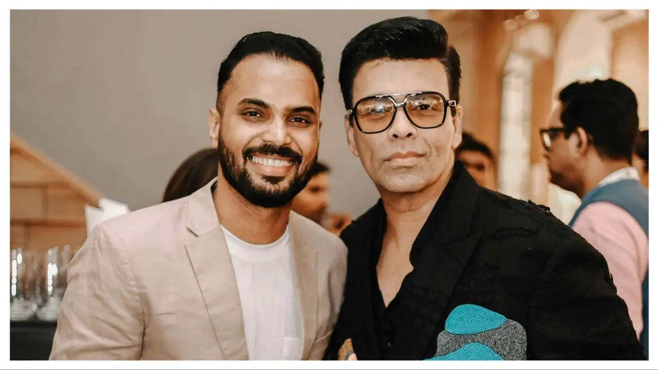 DJ Ganesh with Karan Johar at his party