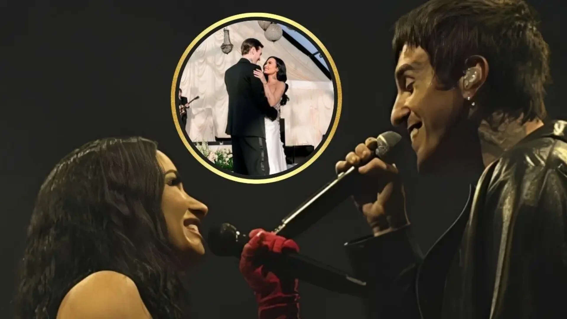 Demi Lovato and Jordan Lutes perform the wedding song ‘Iris’