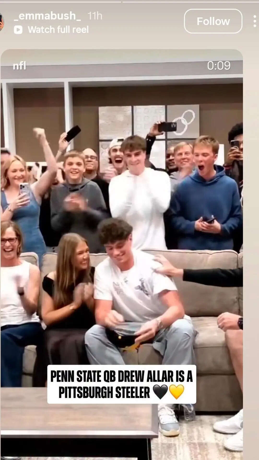 Emma Bush stuns in black as Drew Allar’s Steelers draft moment goes viral.