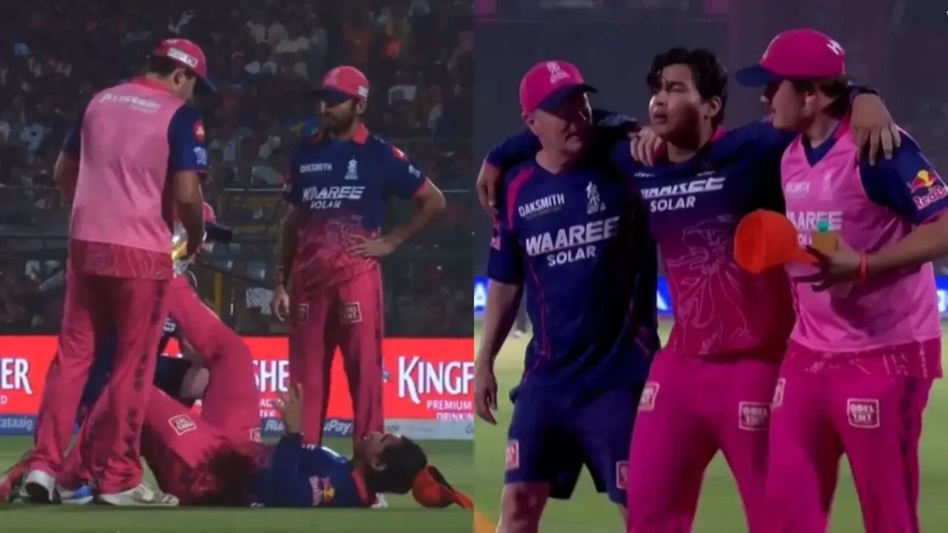 Vabihav Sooryavanshi injury scare: 15-year-old leaves the field in pain