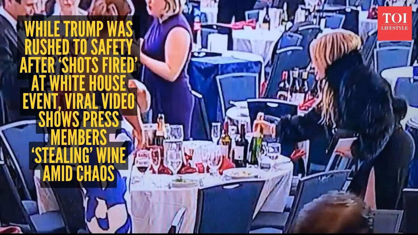 Viral video at White House shooting shows press members ‘stealing’ wine amid chaos