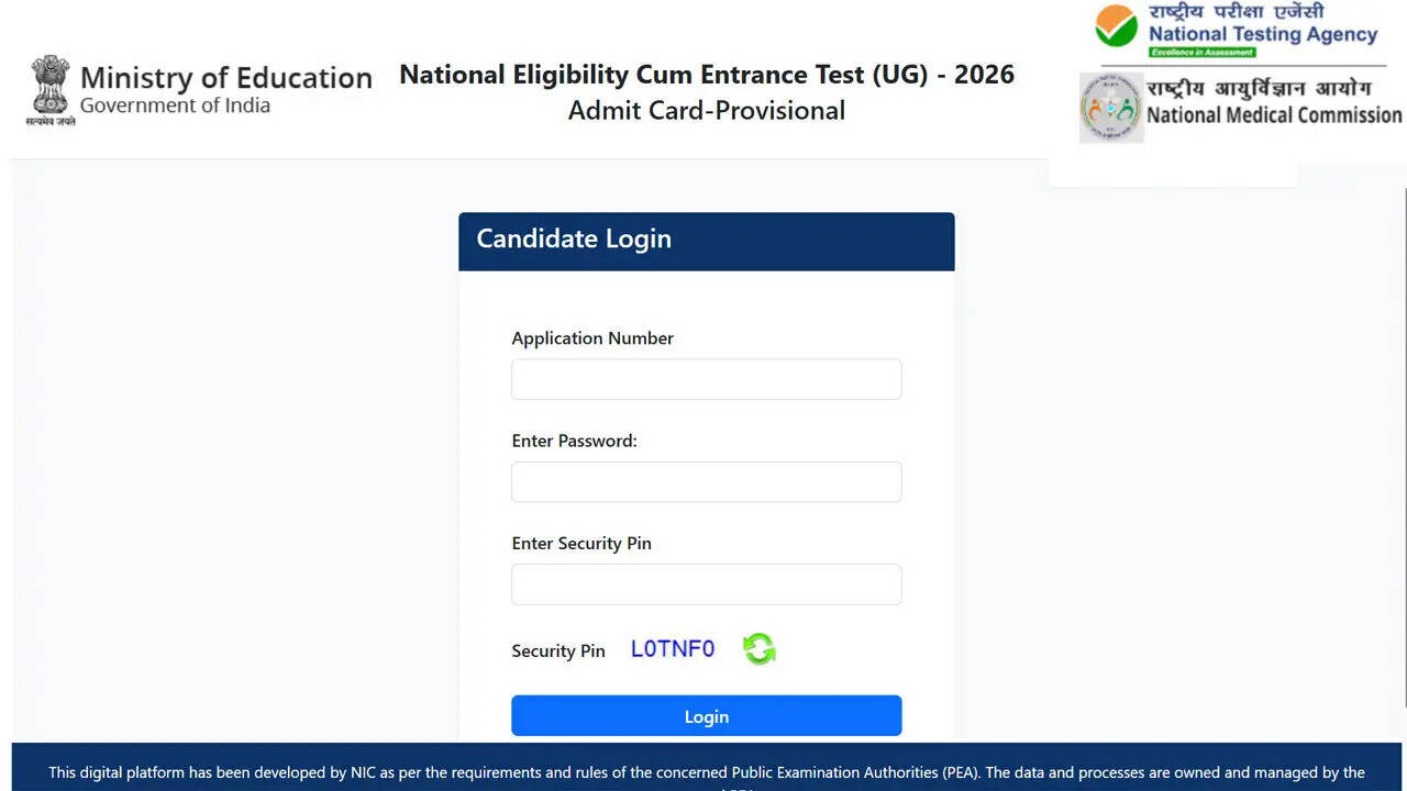 NEET admit card 2026 released at neet.nta.nic.in; how to download hall ticket in five steps
