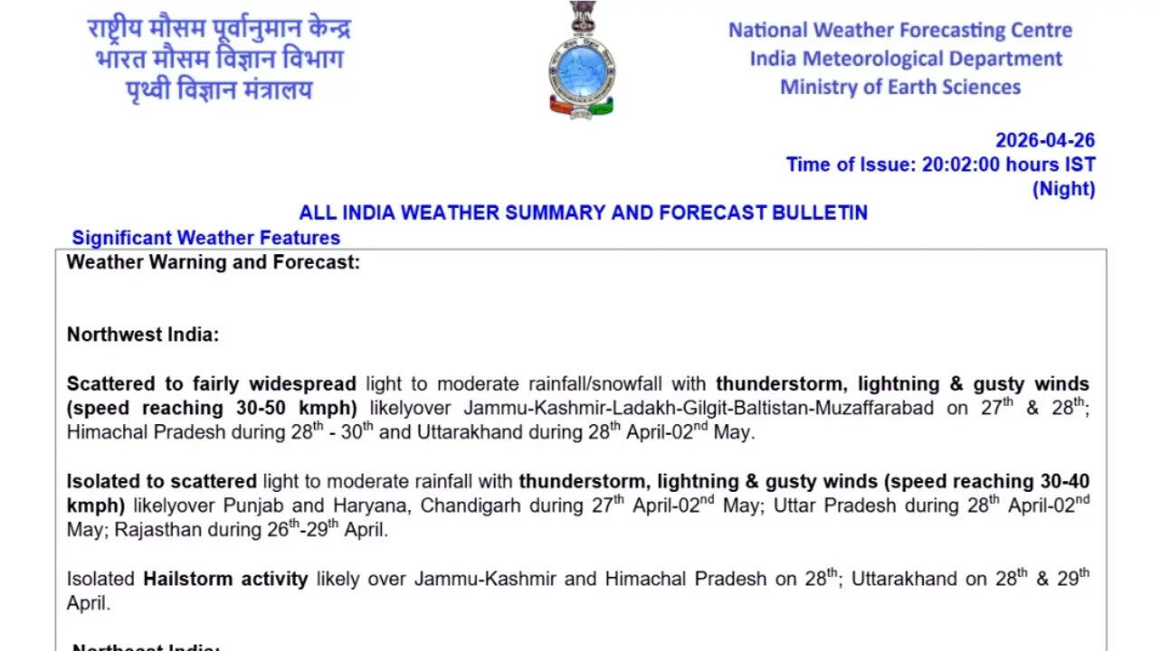 IMD weather bulletin