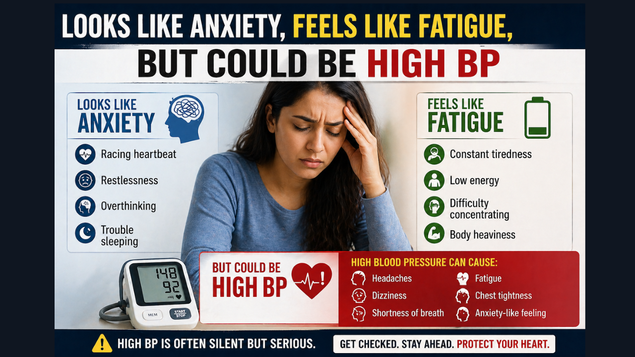 Looks like anxiety, feels like fatigue, but could be high BP: The symptoms you are ignoring