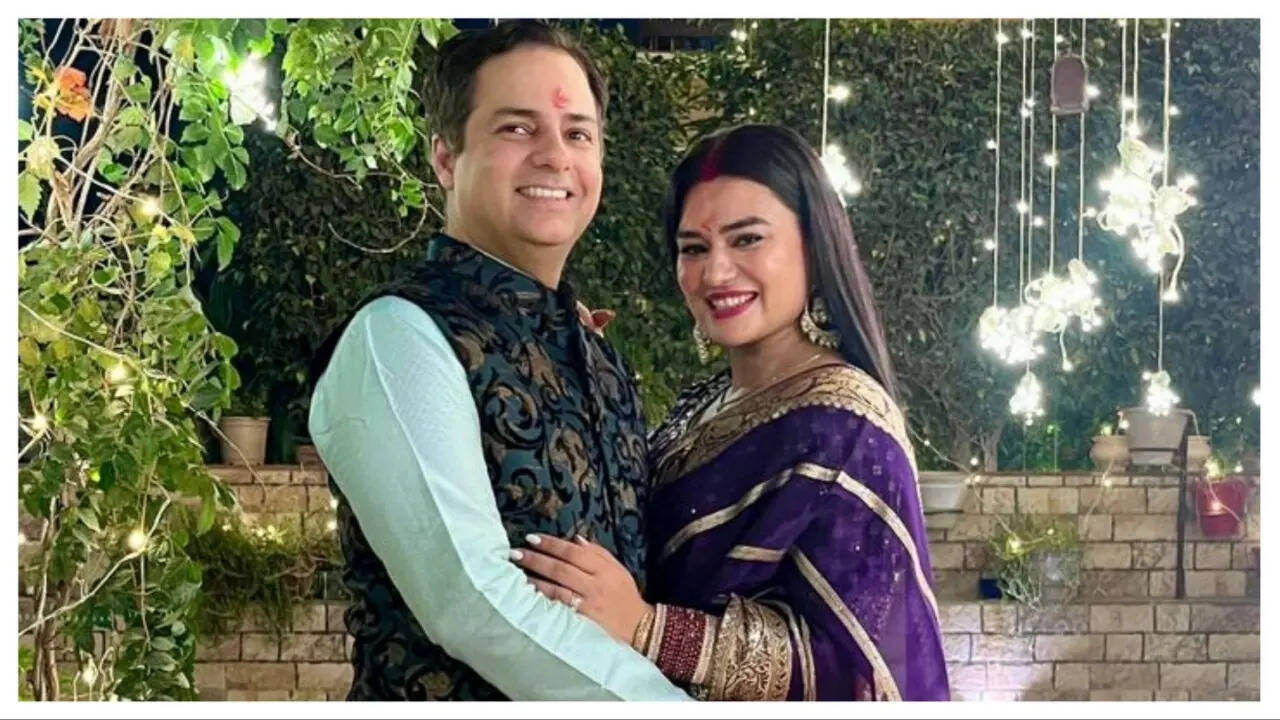 Renee Dhyani with her husband Karan Parashar