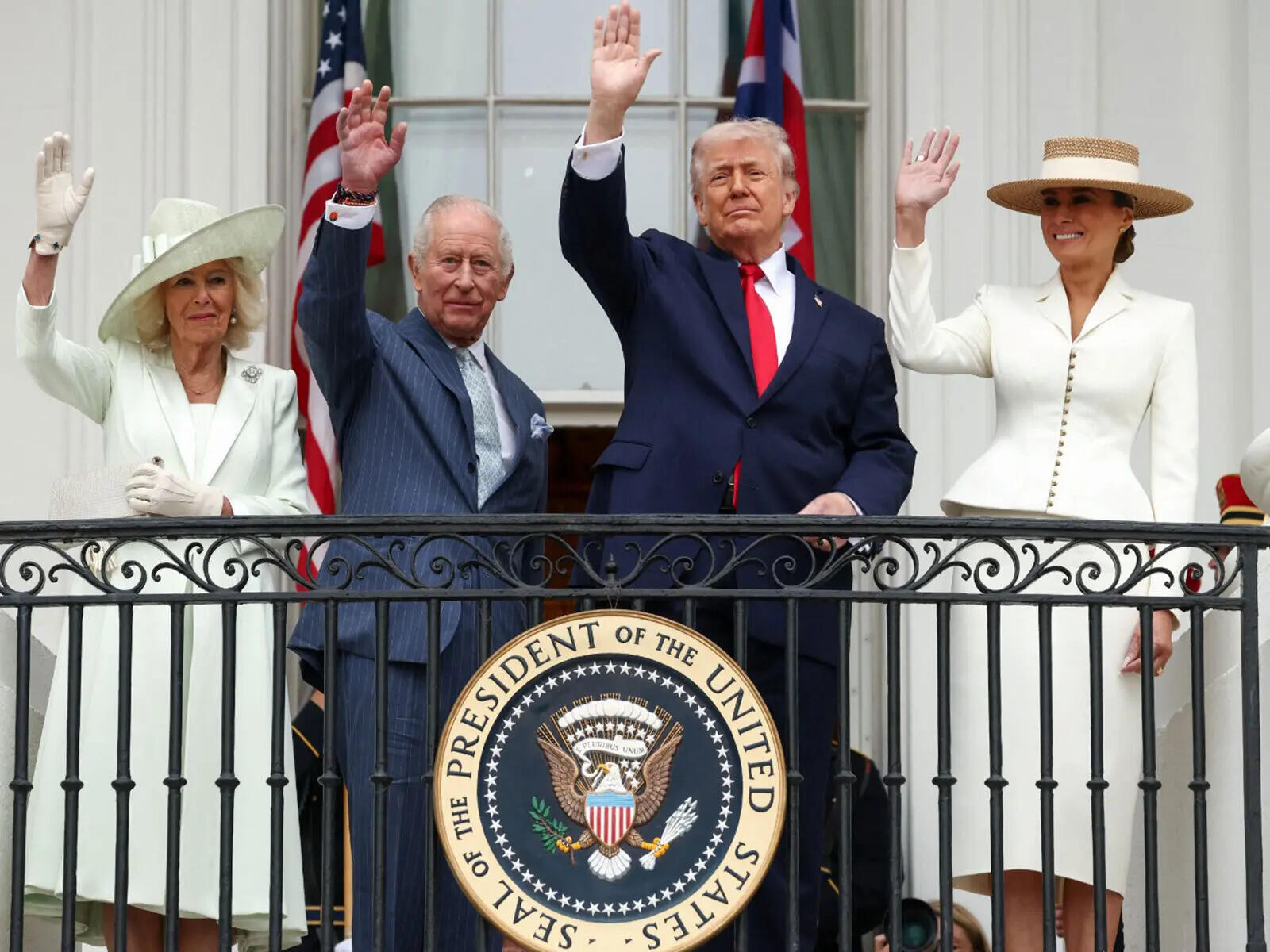 President Trump, First Lady welcome King Charles III, Queen Camilla at White House during state visit