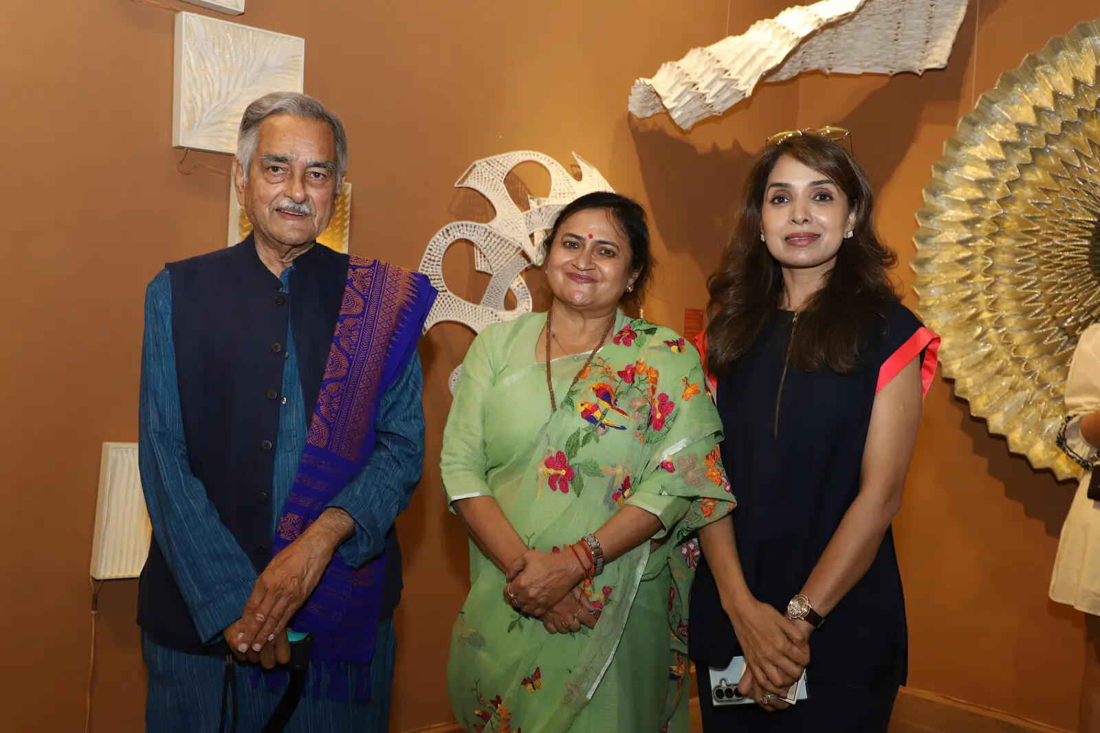 Art Critic and Writer Prayag Shukla, Dr. Rashmi Singh, Secretary of NDMC with Mamta Nath, Founder of The Lexicon Art Gallery