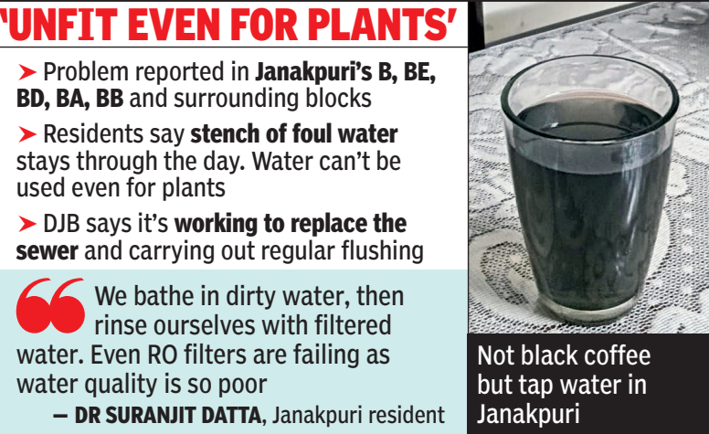Sewer water flows through Janakpuri taps