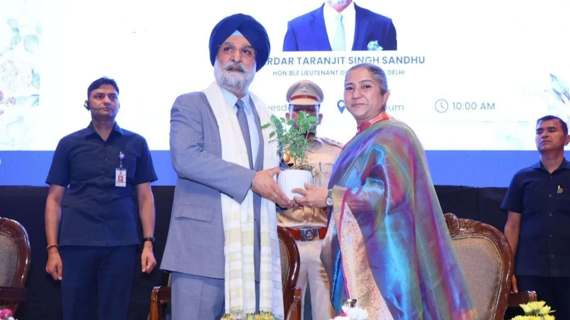 Taranjit Singh Sandhu, LG Delhi and Prof. Poonam Kumria, principal, IPCW