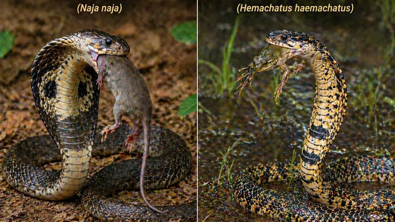 Indian Cobra and Rinkhals: Hunting behavior and diet