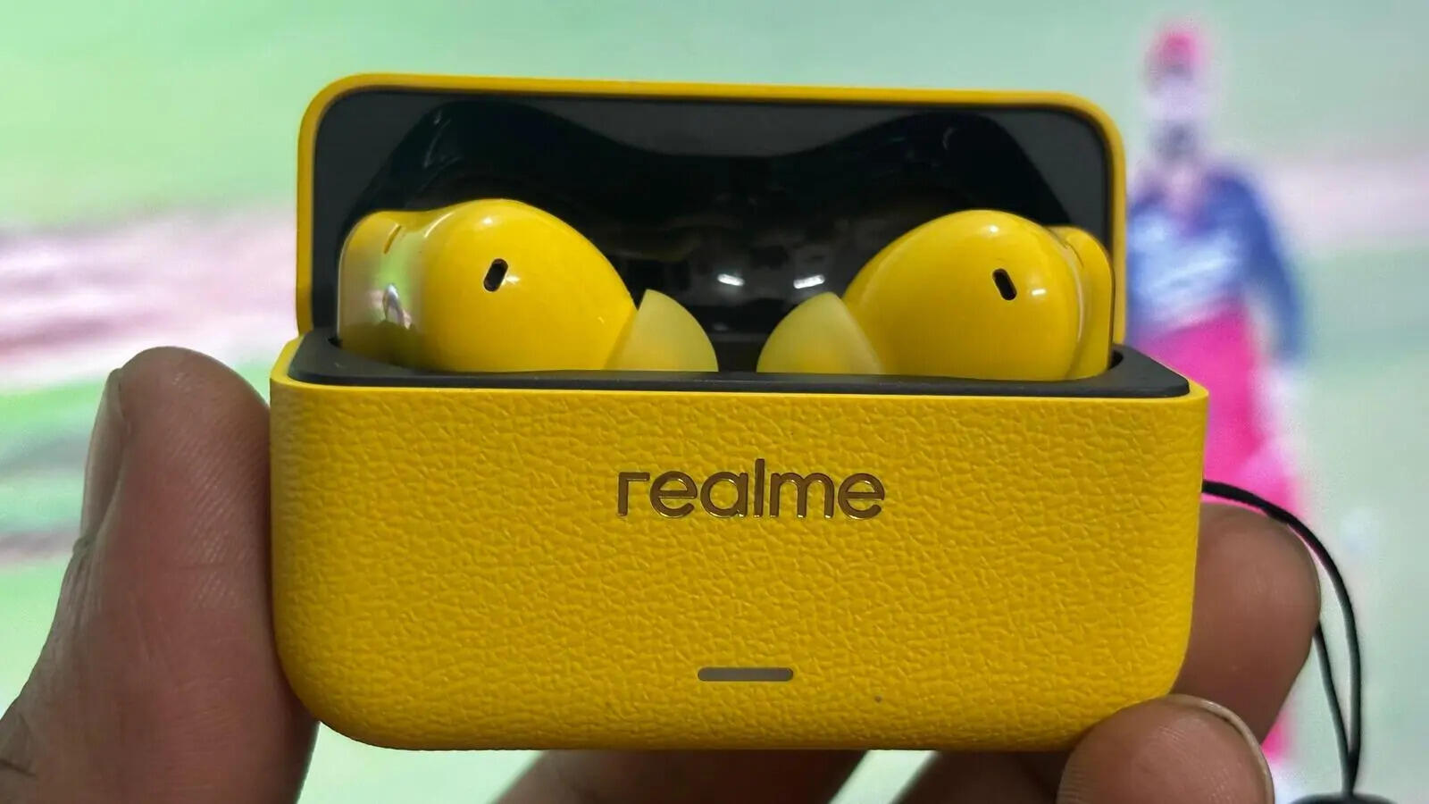 Earbuds kept inside the case