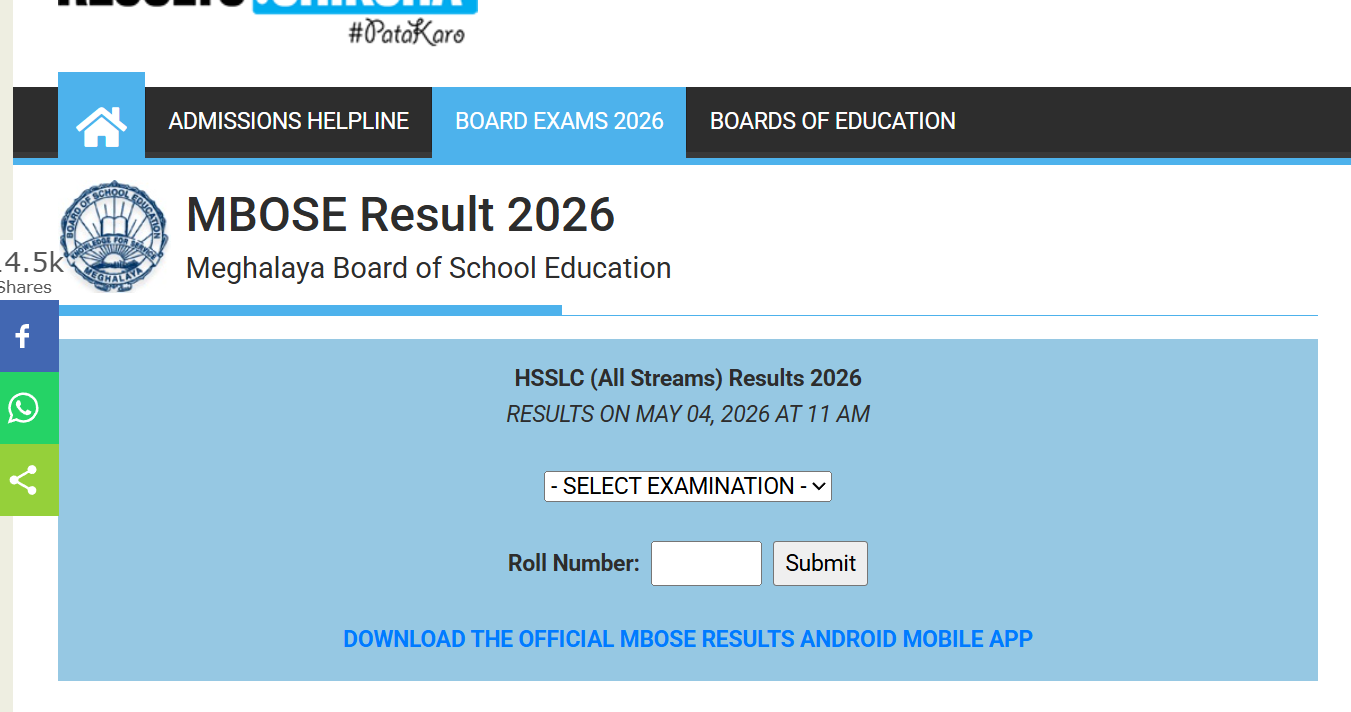MBOSE HSSLC result 2026 will be released on May 4: Check official notice here for Meghalaya Class 12th scorecard