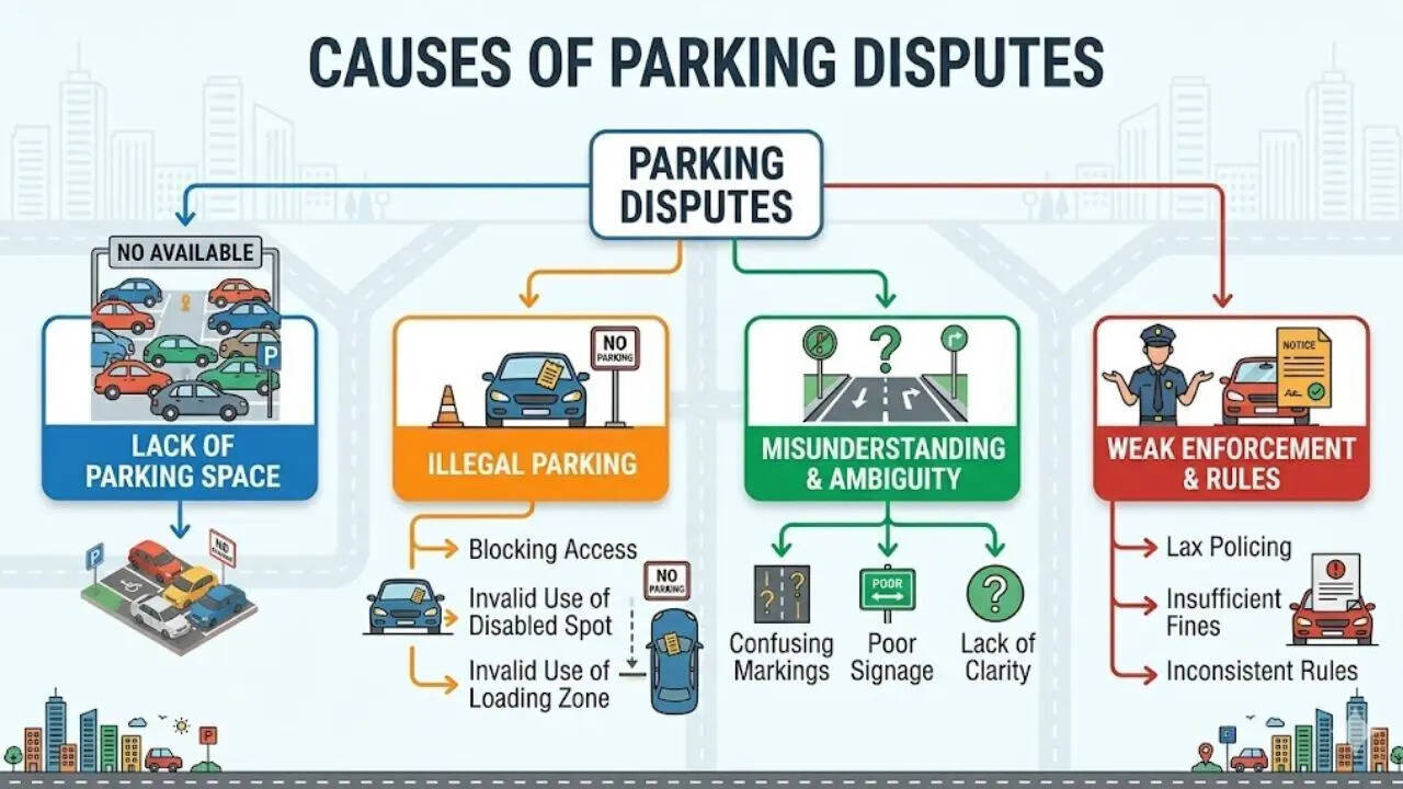 Parking disputes stem from space crunch, weak rules and confusion
