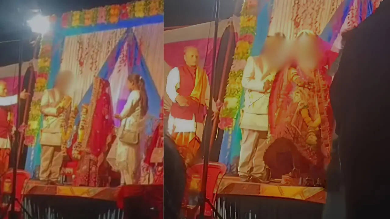 Wedding drama: Bride garlands lover instead of groom, runs off stage; guests left stunned