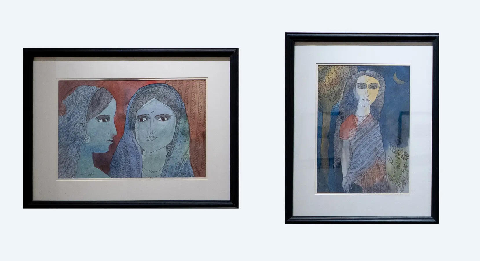 The exhibition brings together a significant selection of drawings, watercolours, etchings, and works on paper by major modern Indian artists.