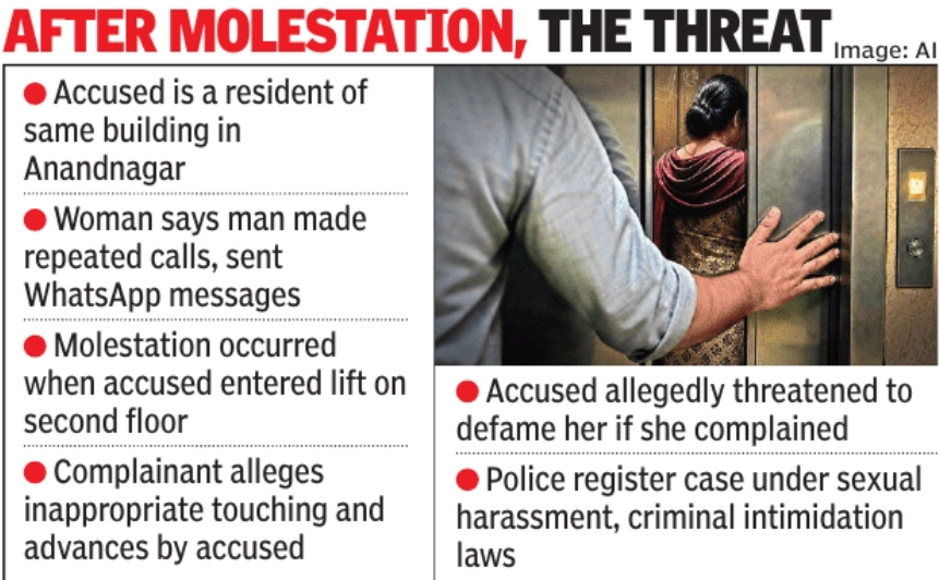 Woman alleges assault and threat by resident