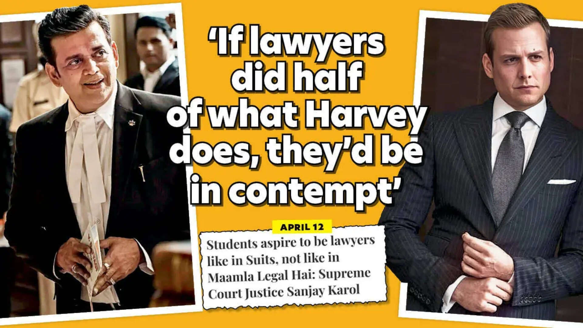Recently, Supreme Court judge Sanjay Karol praised the show’s realism, urging law students to aspire less to the glossy world of <em>Suits</em> and more to the grounded realities reflected in <em>Maamla Legal Hai</em>. ​